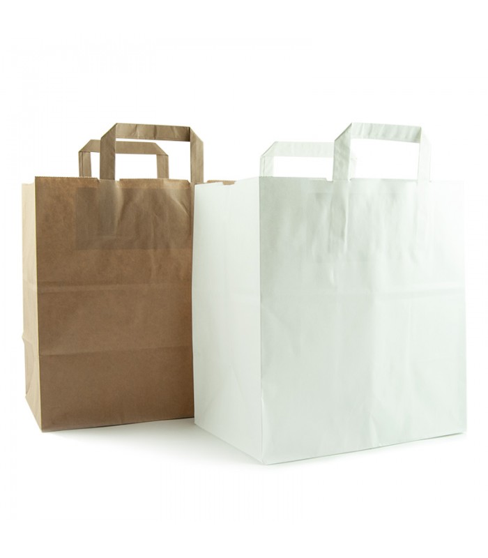 Ordinare online sacchetti di carta con manici piatti
